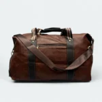 Classic Artificial Leather Weekend Travel Bag 3381 Chocolate - Image 4