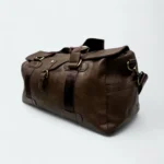 Smart Artificial Leather Travel Duffel With Shoulder Strap 3514 Chocolate - Image 2