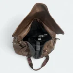 Smart Artificial Leather Travel Duffel With Shoulder Strap 3514 Chocolate - Image 6