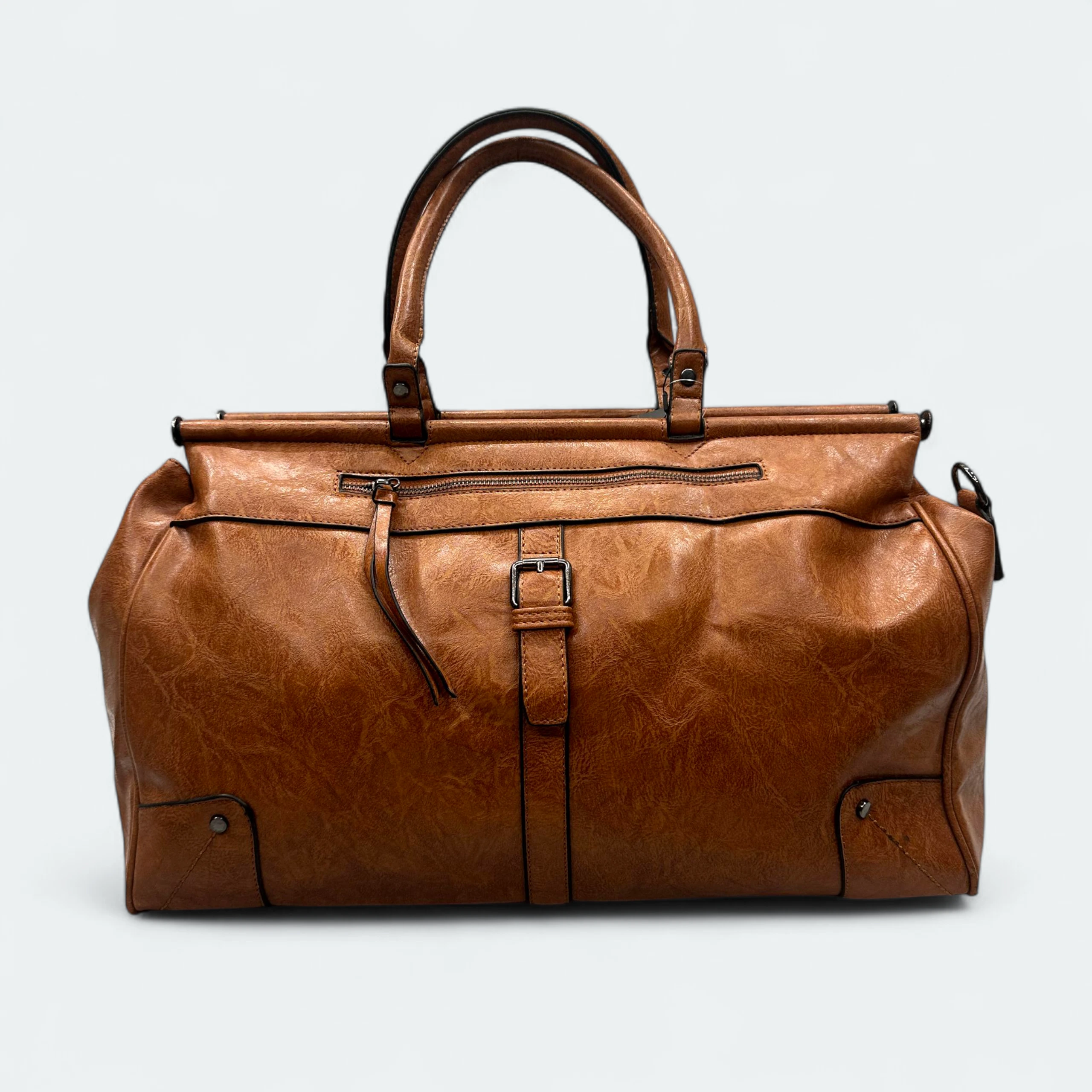IMG_5132 High Quality Artificial Leather Travel Bag 123 Brawn - Image 1