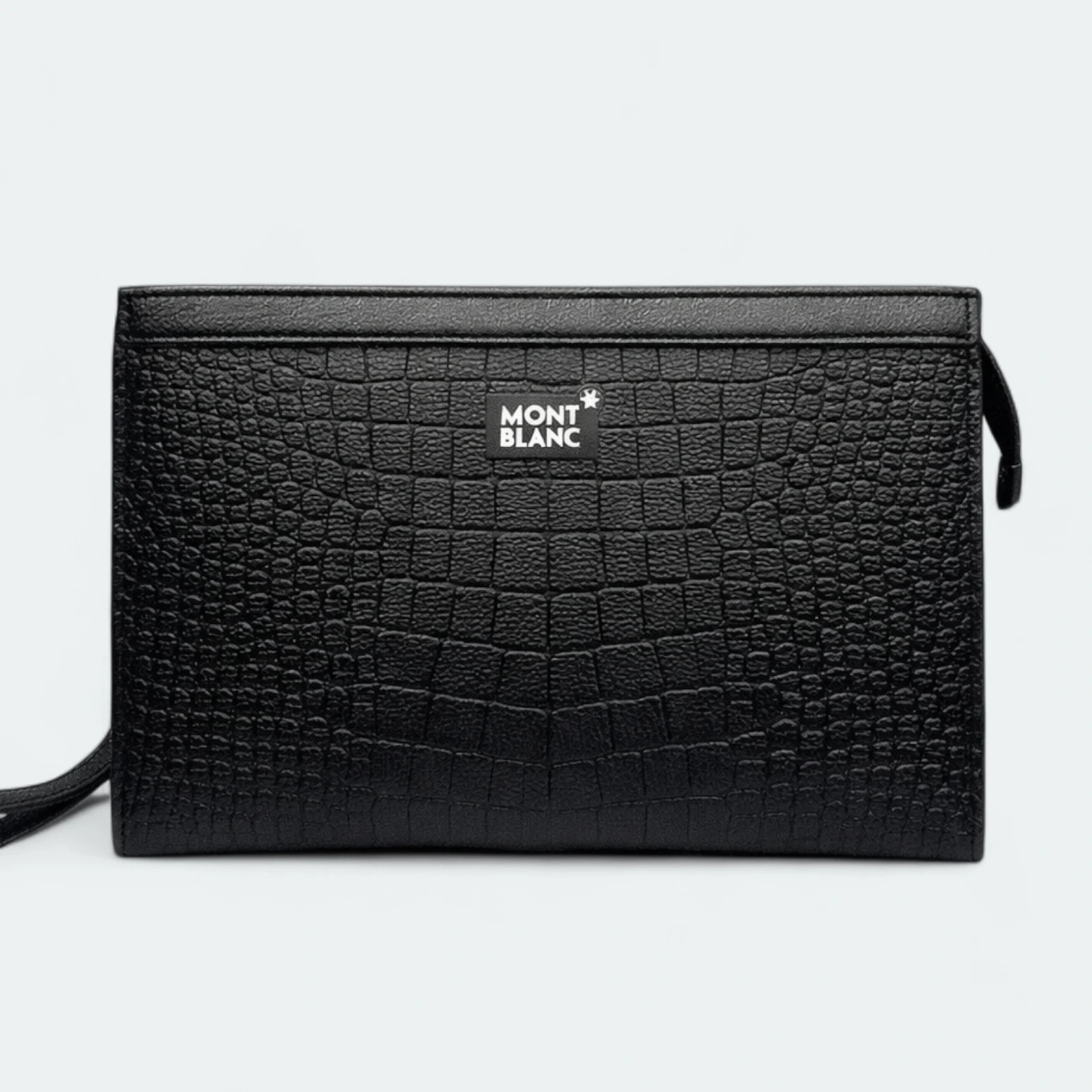 1770466340034 MontBlanc Crocodile Pattern Hand Bag 8150-9 Black - Image 1