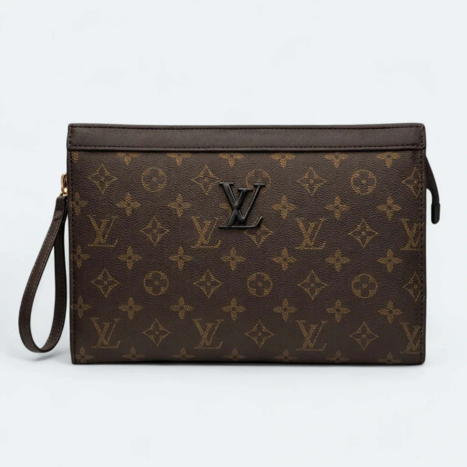 1770466340195 LV Monogram Artificial Leather Hand Bag 8150-16 Brawn - Image 1