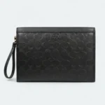 Travel Friendly Coach Brand Hand Bag Embossed  Black