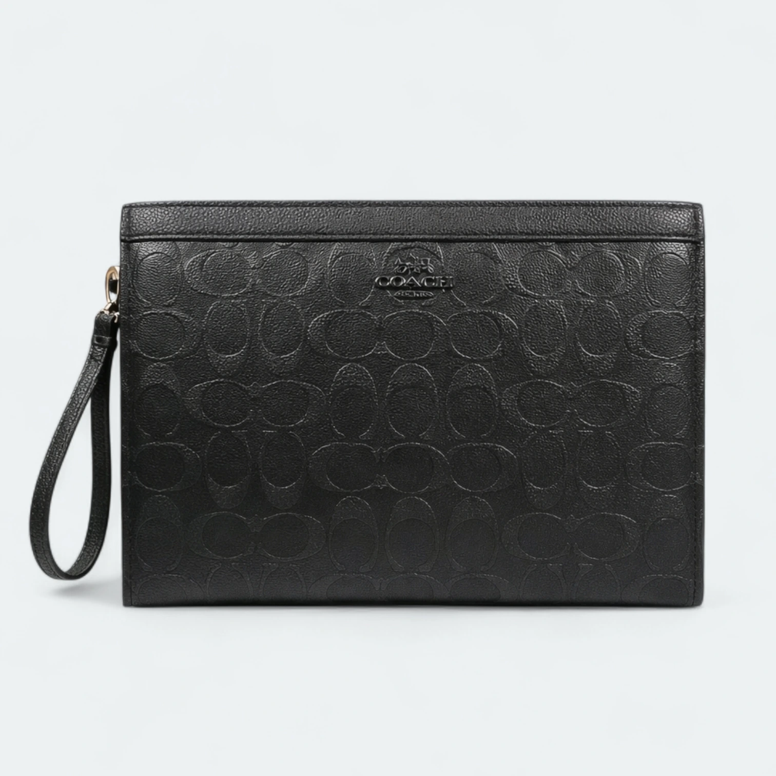 1770466340216 Travel Friendly Coach Brand Hand Bag Embossed Black - Image 1