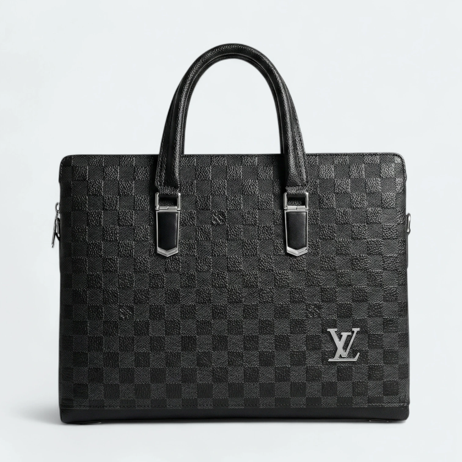 1770468730287 LV Luxury Black Checkered Leather Office Bag for Men L608 - Image 1