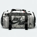 Stylish Nylon Fabric Gym Bag With Shoe Chamber 7840 Grey