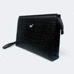 MontBlanc Crocodile Pattern Hand Bag 8150-9 Black - Image 2