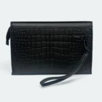 MontBlanc Crocodile Pattern Hand Bag 8150-9 Black - Image 4