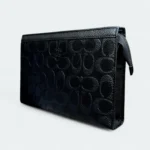 Travel Friendly Coach Brand Hand Bag Embossed  Black - Image 2