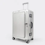 Premium Rolling Suitcase With 3 -TSA Lock Front Open Luggage 046 Silver - Image 2