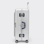 Premium Rolling Suitcase With 3 -TSA Lock Front Open Luggage 046 Silver - Image 3