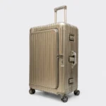 Premium Rolling Suitcase With 3 -TSA Lock Front Open Luggage 046 Titanium Gold - Image 2