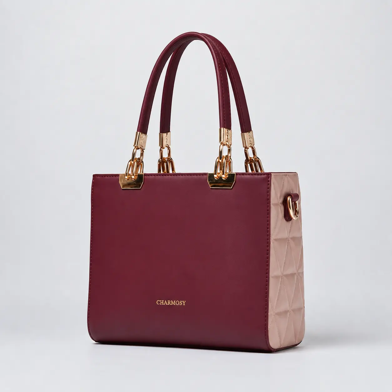 Elegant Burgundy Charmosy Tote Bag 000011