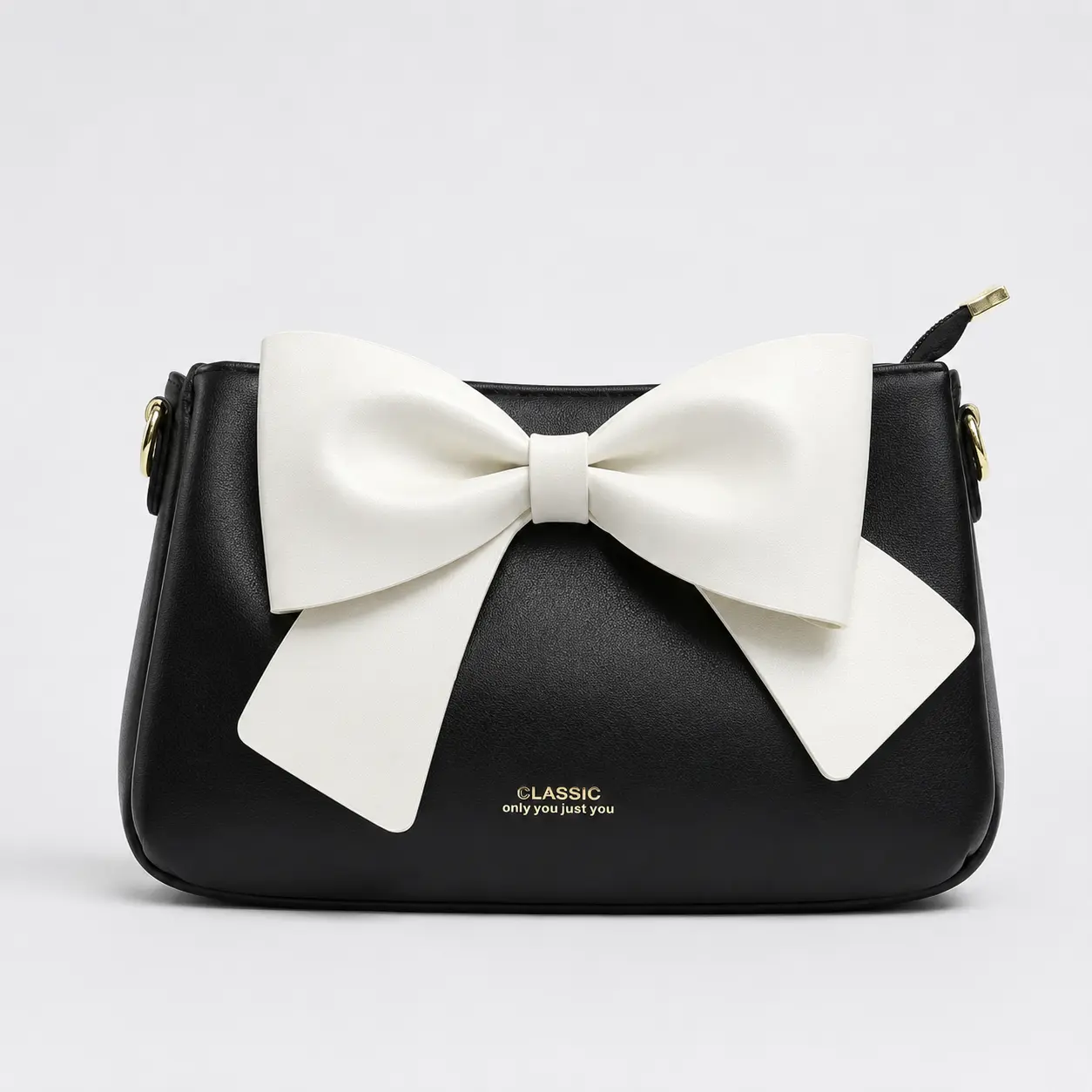 ChatGPT Image Jul 8, 2026, 12_06_41 PM Elegant Classic Black White Bow Handbag 00004 - Image 1