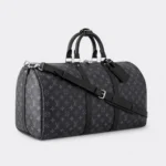 Louis Vuitton Keepall Bandoulière 50 Monogram Eclipse Canvas M41414 Black (Replica) - Image 2