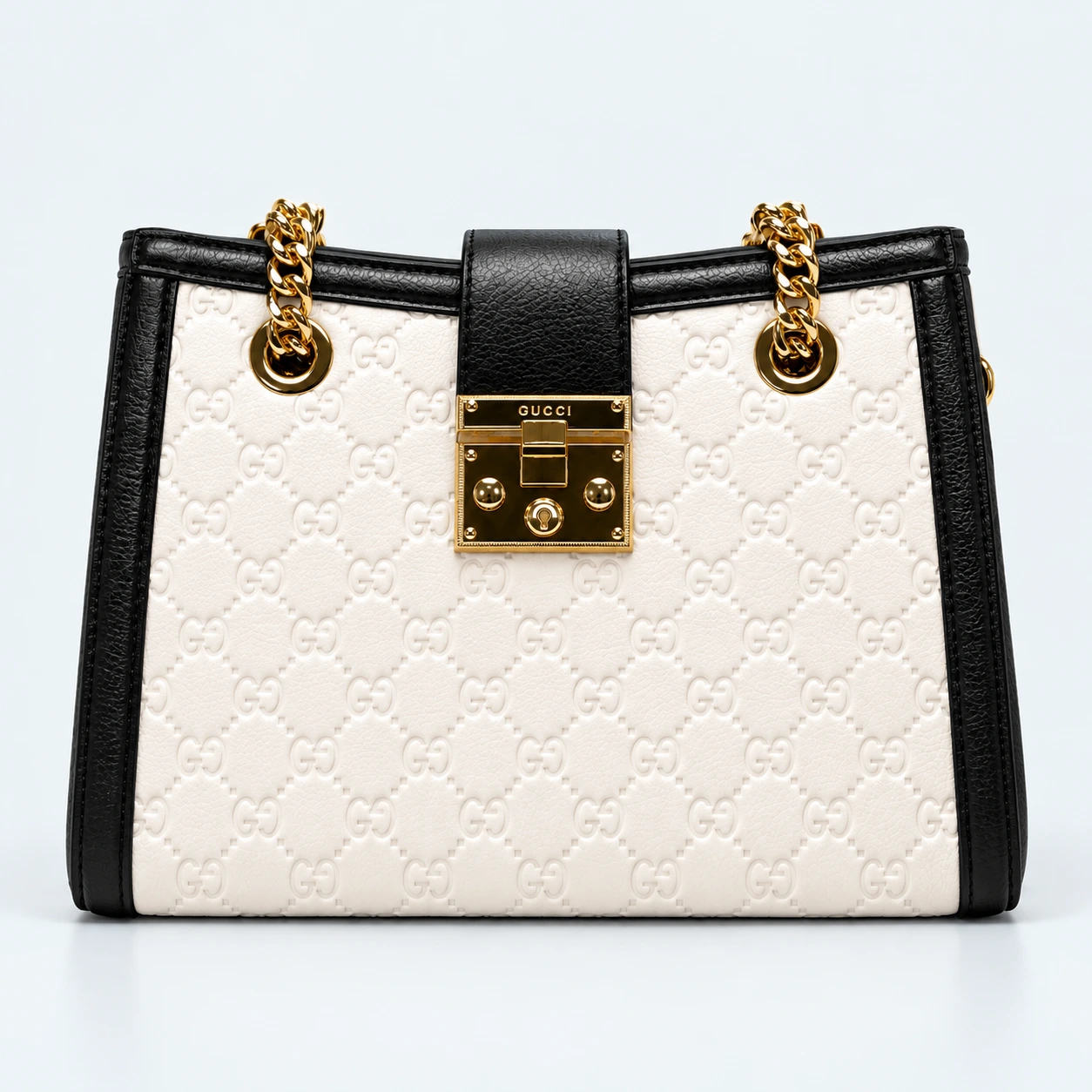 ChatGPT Image Sep 17, 2026, 03_18_18 PM Gucci Padlock GG Supreme Small Shoulder Bag – White & Black Luxury Designer Handbag 9694 - Image 1