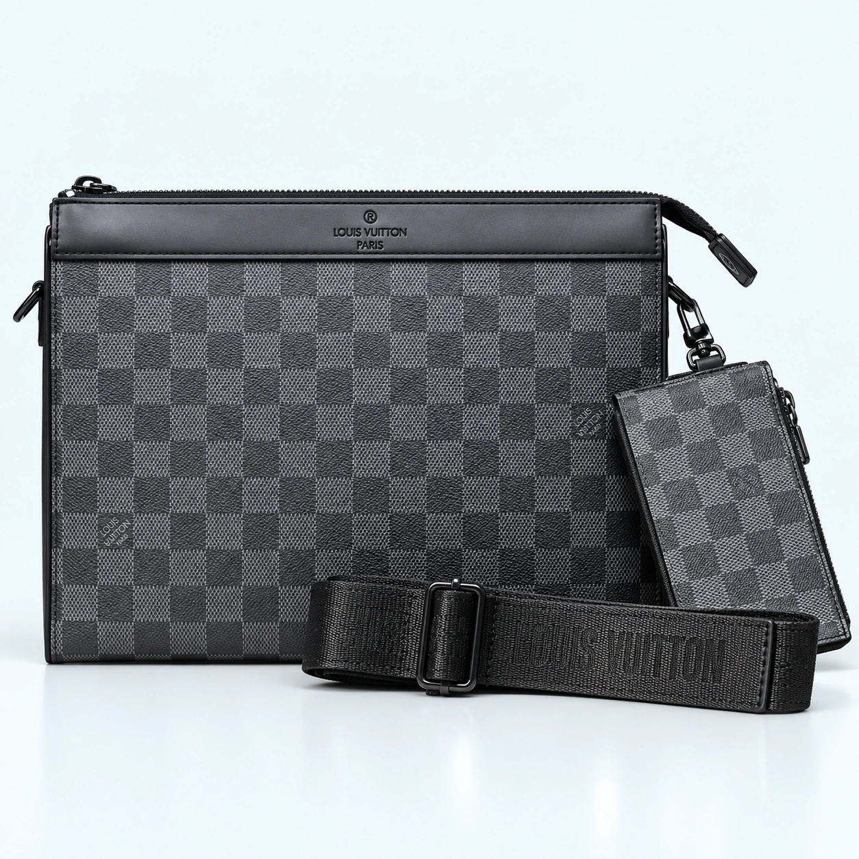 ChatGPT Image Sep 18, 2026, 11_33_32 AM Louis Vuitton Trio Messenger Monogram Macassar – Luxury 3-in-1 Crossbody Shoulder Bag White Check 2213 - Image 1