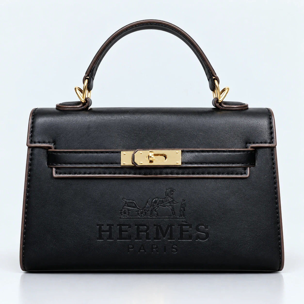 ChatGPT Image Sep 23, 2026, 05_47_00 PM Hermès Kelly Style Luxury Ladies Handbag – 3012 Black Leather Gold Hardware - Image 1