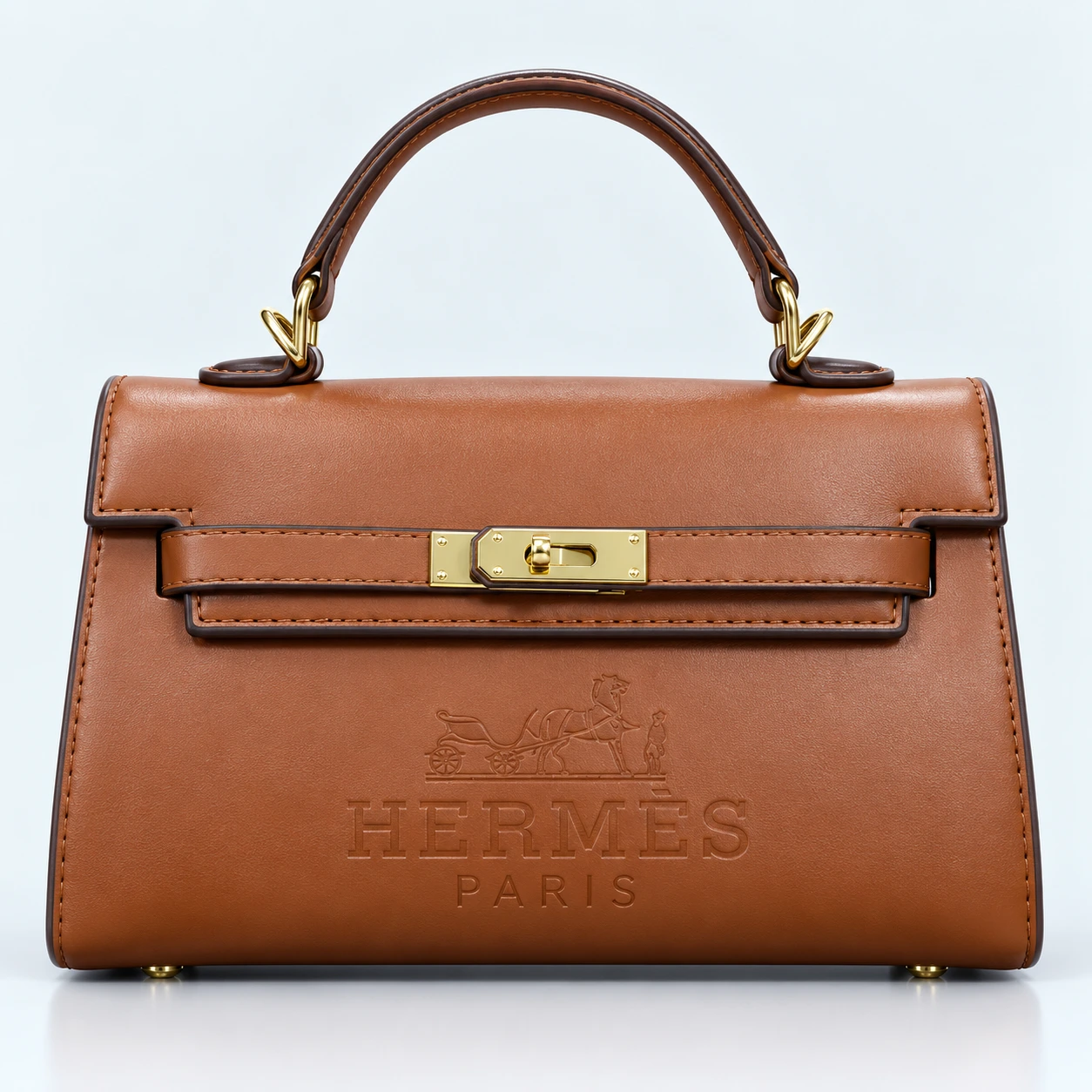 ChatGPT Image Sep 23, 2026, 05_47_07 PM Hermès Kelly Style Luxury Ladies Handbag – 3012 Brown Leather Gold Hardware - Image 1