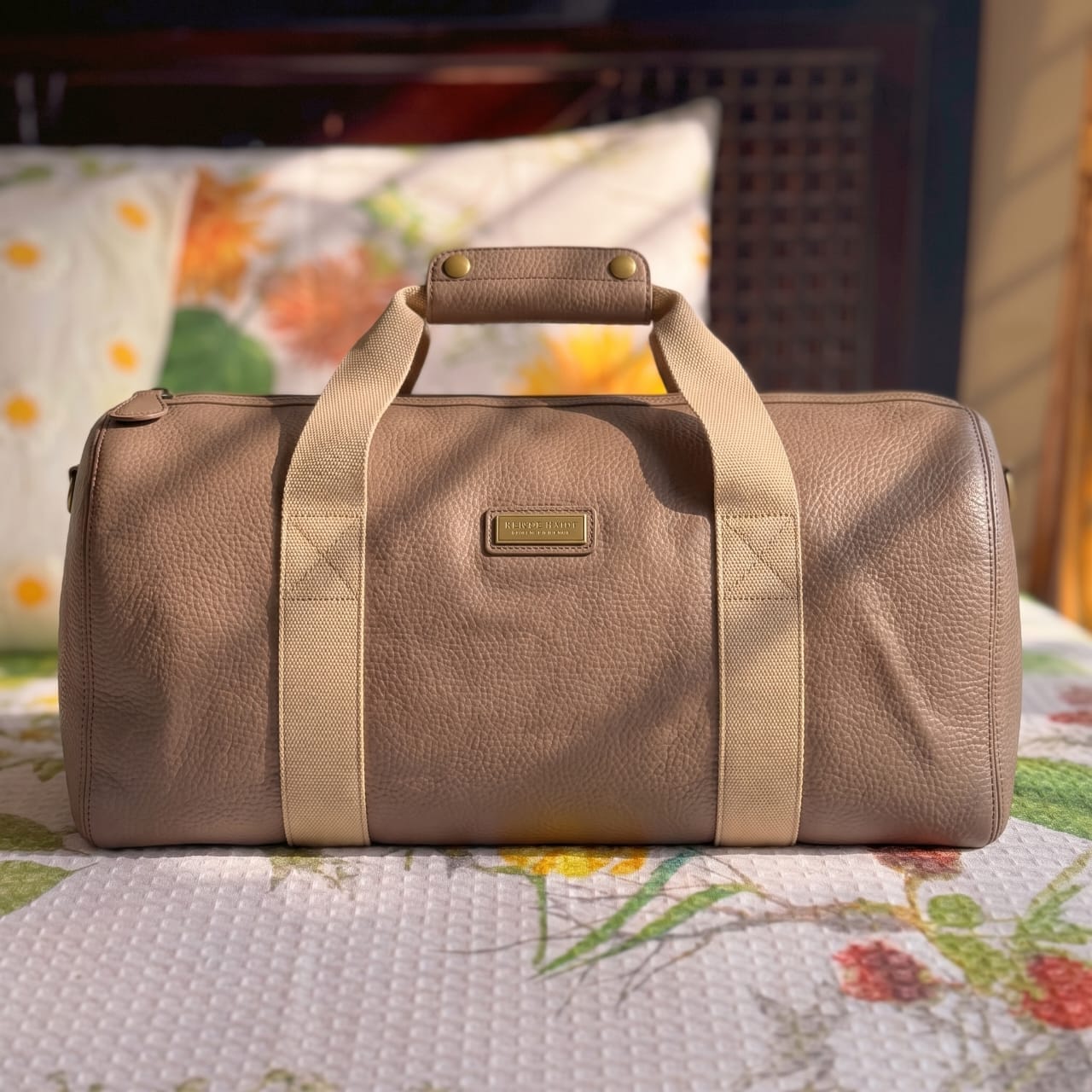 WhatsApp Image 2026-08-31 at 12.18.46 PM Large Black Round Artificial Leather Duffle Bag – Weekend & Travel Use AT 050106 Taupe - Image 1