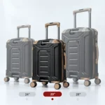 IT Brand Premium Hard Shell Trolley Luggage with TSA Lock & 360° Spinner Wheels Black - Image 2