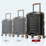 IT Brand Premium Hard Shell Trolley Luggage with TSA Lock & 360° Spinner Wheels Black - Image 4